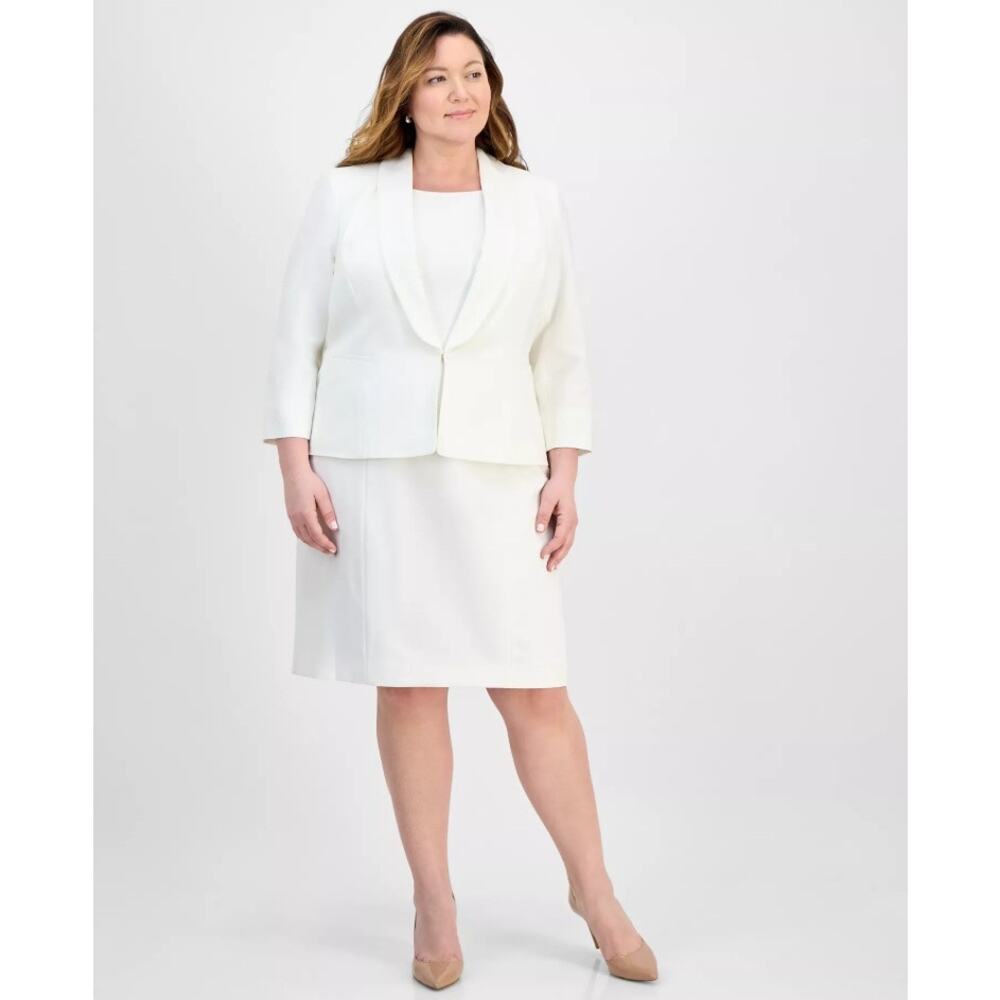 Le Suit Women Vanilla Ice Shawl-Collar Jacket & Dress Suit Set Plus Size 16